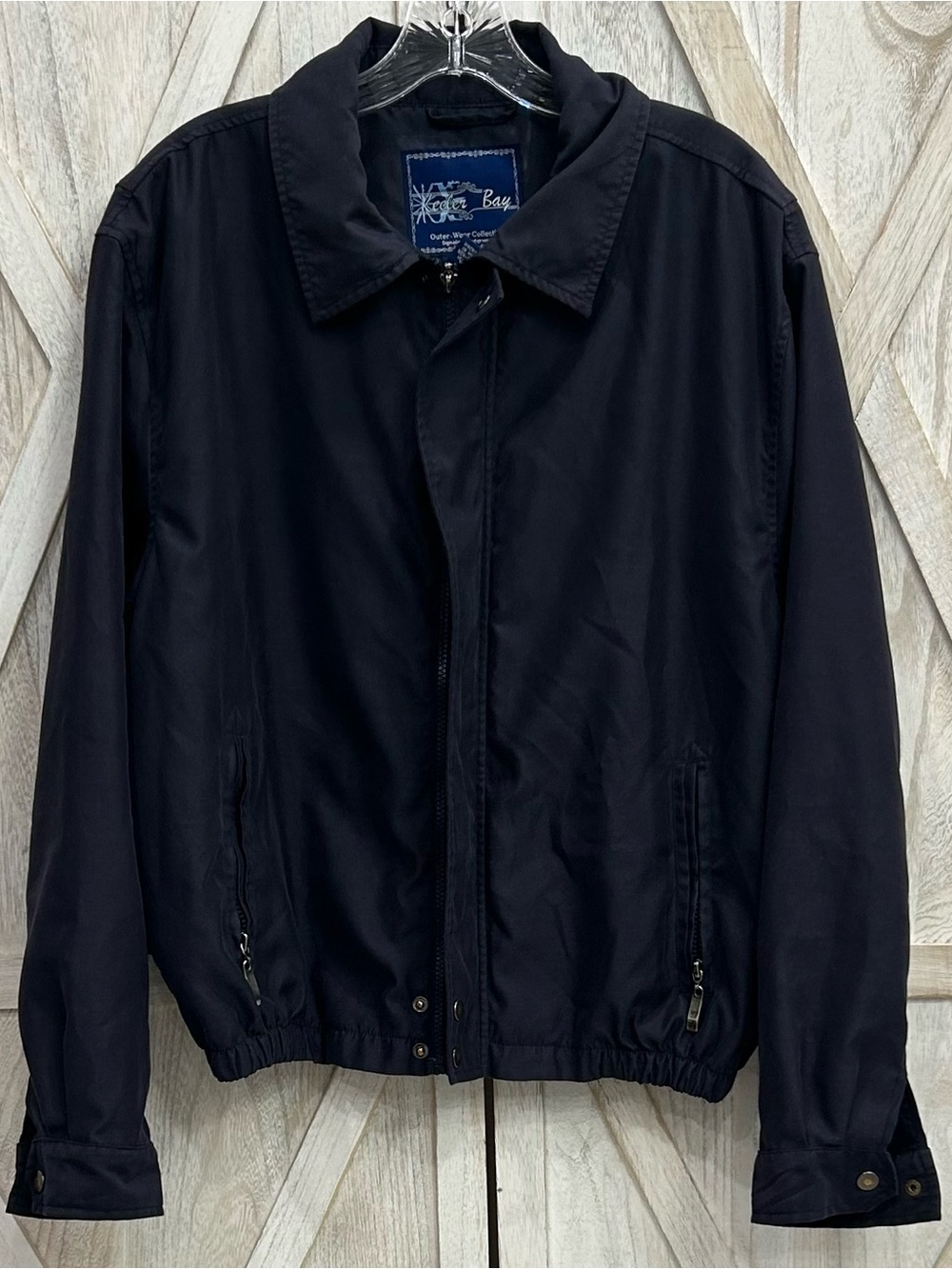 Vintage 90s Keeler Bay Men's Large Navy Bomber Windbreaker Jacket Stein Mart